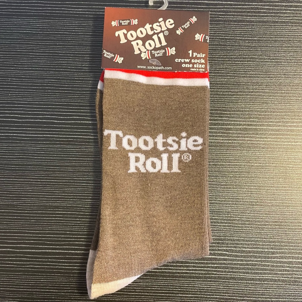 Tootsie Roll Brown Crew Socks